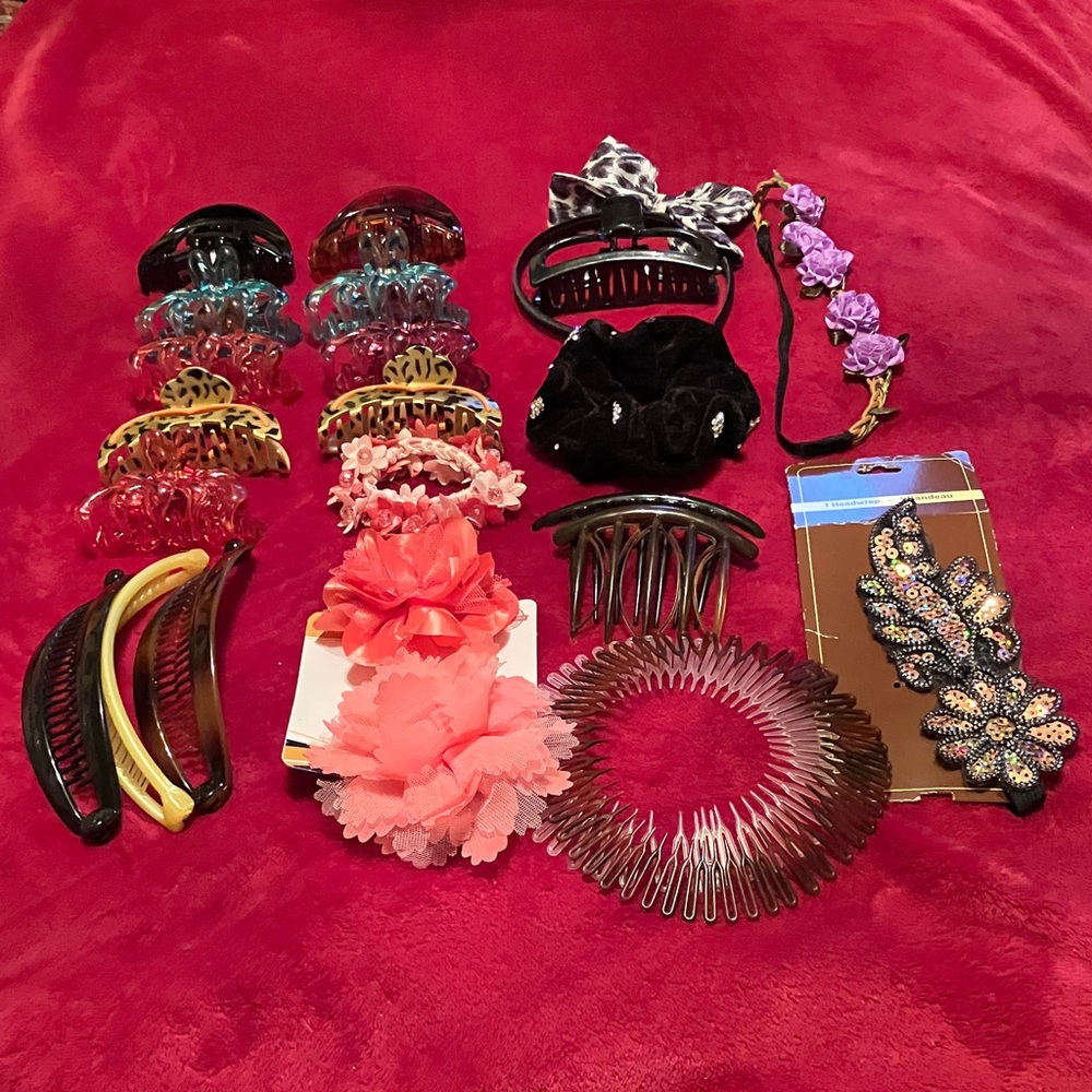 Vintage hair collection of retro classic 24 pieces, hair accessories